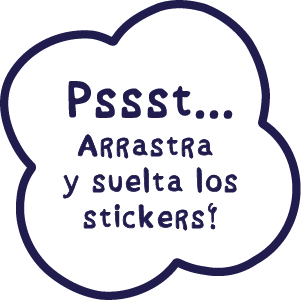 Arrastra las pegatinas alrededor